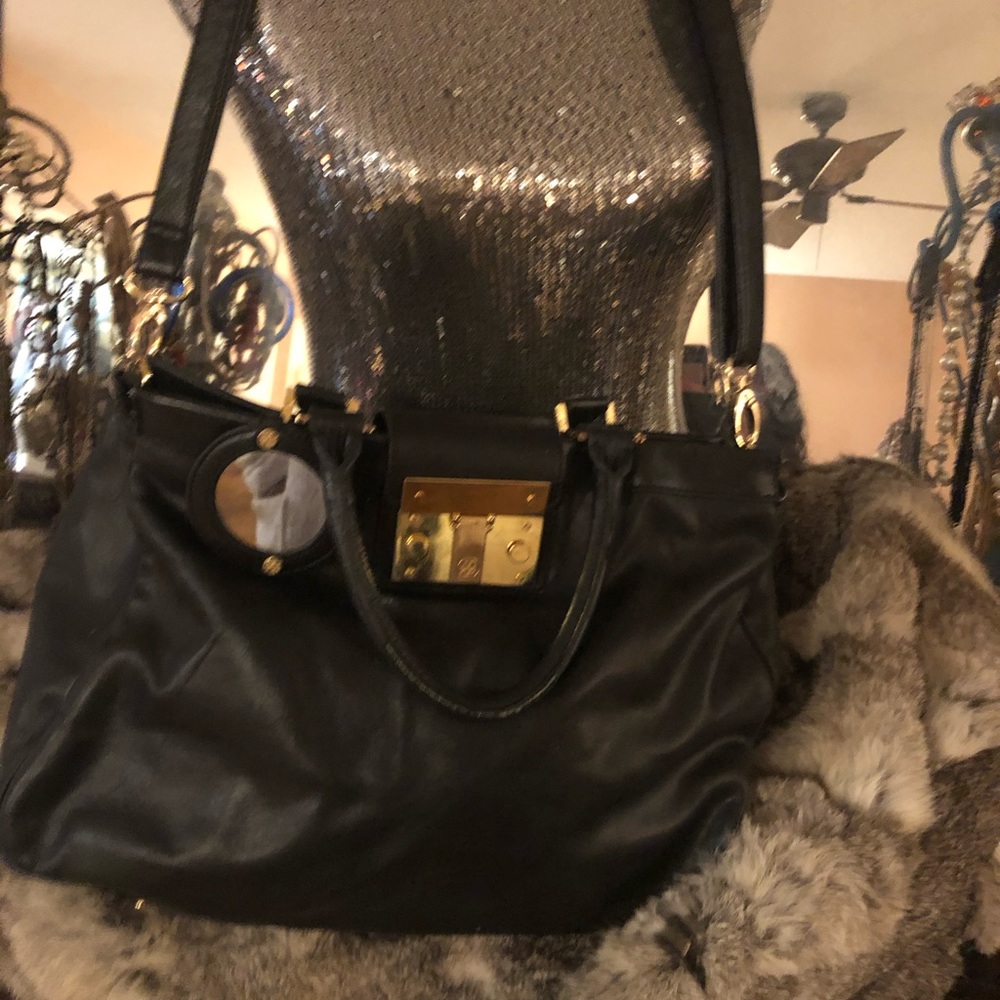Large Tory Burch Purse Black Leather